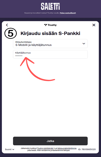 Kirjaudu sisään pankkiisi