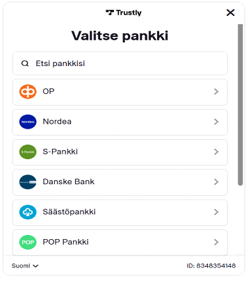 Valitse pankki